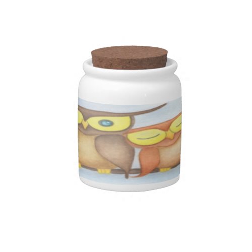 Beautiful Watercolor Owl Lovers Candy Jar