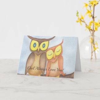 Beautiful Watercolor Owl Lovers Card