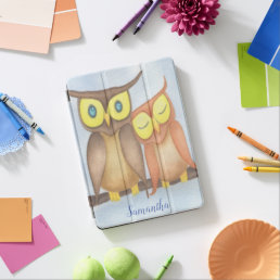 Beautiful Watercolor Owl Lovers iPad Air Cover