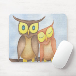 Beautiful Watercolor Owl Lovers Mouse Pad