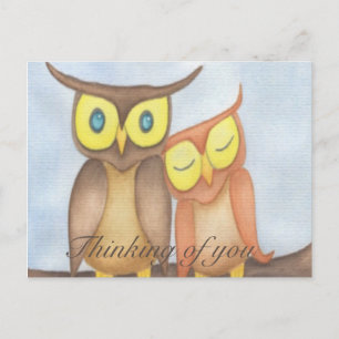 Beautiful Watercolor Owl Lovers Postcard