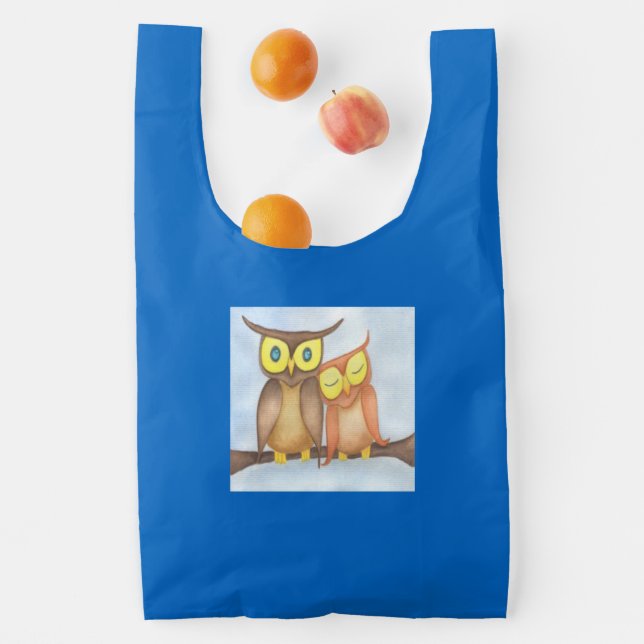 Beautiful Watercolor Owl Lovers Reusable Bag (Insitu)