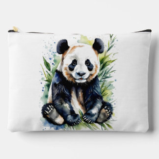 Beautiful Watercolor Panda Bear Accessory Pouch
