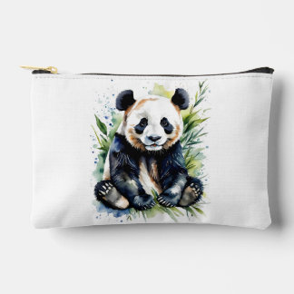 Beautiful Watercolor Panda Bear Accessory Pouch