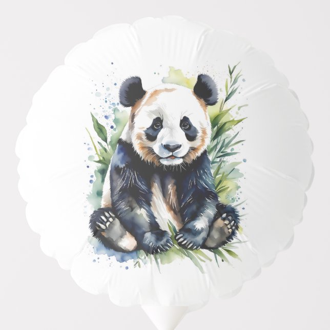 Beautiful Watercolor Panda Bear  Balloon (Front)