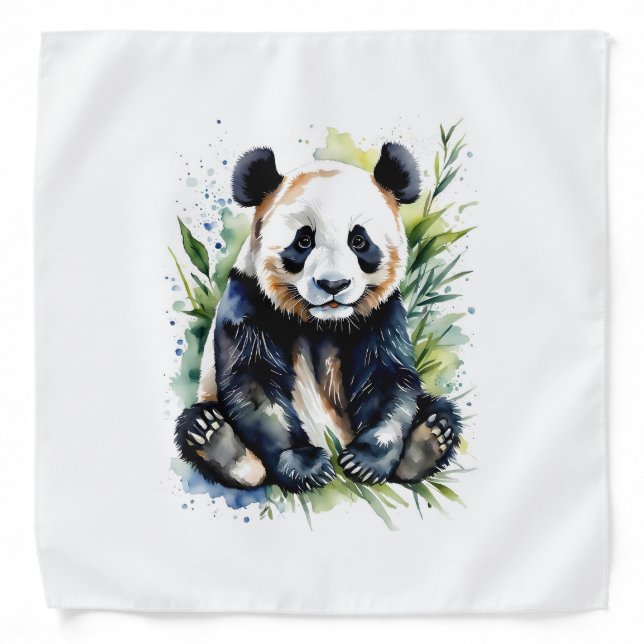 Beautiful Watercolor Panda Bear  Bandana (Front)