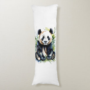 Beautiful Watercolor Panda Bear Body Pillow