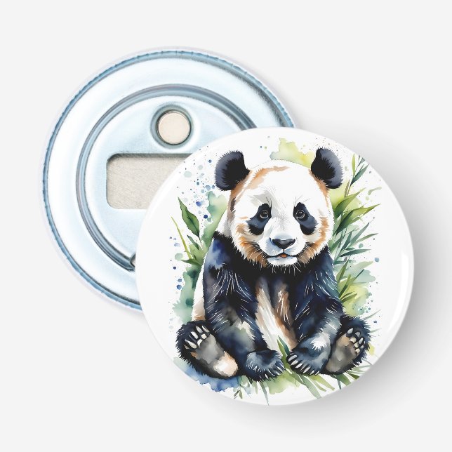Beautiful Watercolor Panda Bear  Bottle Opener (Front)