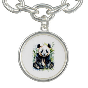 Beautiful Watercolor Panda Bear  Bracelet