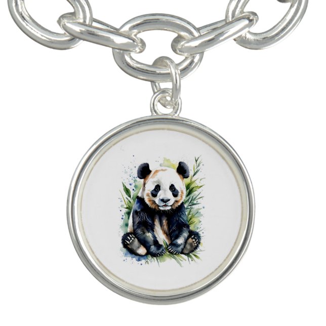 Beautiful Watercolor Panda Bear  Bracelet (Design)