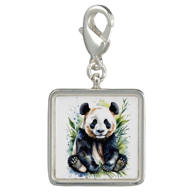 Beautiful Watercolor Panda Bear  Charm (Front)