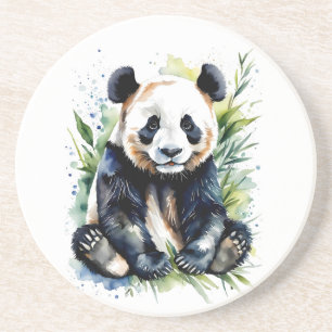 Beautiful Watercolor Panda Bear  Coaster