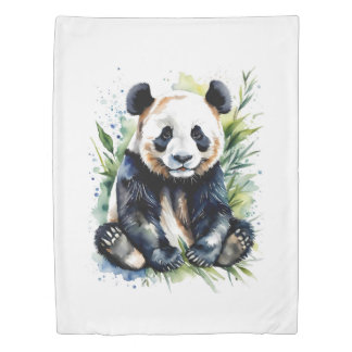 Beautiful Watercolor Panda Bear  Duvet Cover