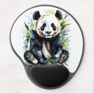 Beautiful Watercolor Panda Bear Gel Mouse Pad