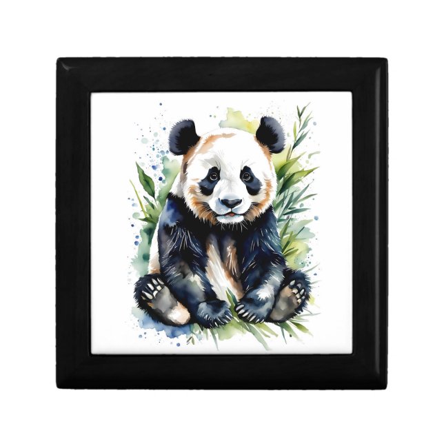 Beautiful Watercolor Panda Bear  Gift Box (Front)