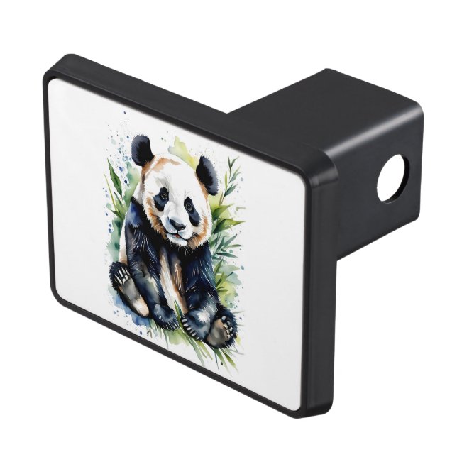 Beautiful Watercolor Panda Bear  Hitch Cover (Top Right)