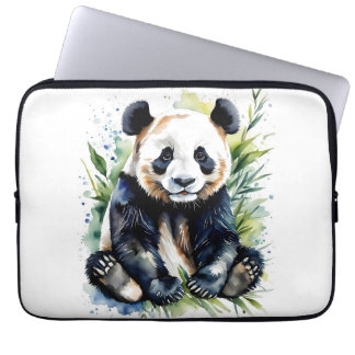 Beautiful Watercolor Panda Bear Laptop Sleeve