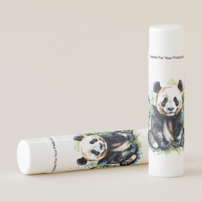 Beautiful Watercolor Panda Bear  Lip Balm (Front)