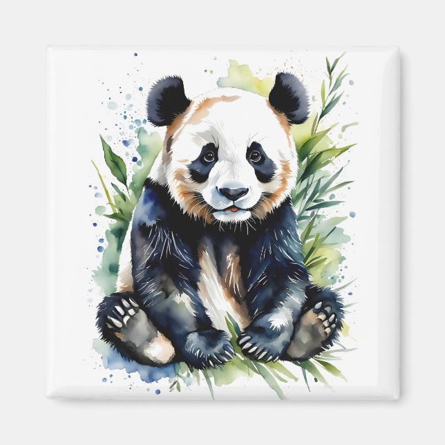 Beautiful Watercolor Panda Bear  Magnet (Front)