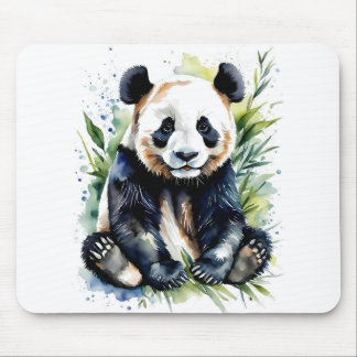 Beautiful Watercolor Panda Bear  Mouse Pad
