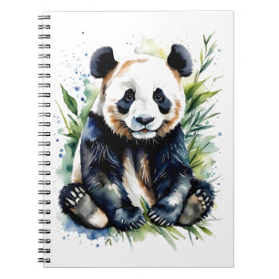Beautiful Watercolor Panda Bear  Notebook