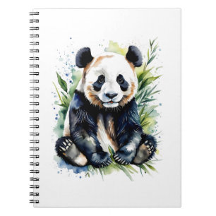 Beautiful Watercolor Panda Bear  Notebook