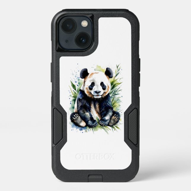 Beautiful Watercolor Panda Bear  Otterbox iPhone Case (Back)