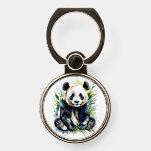 Beautiful Watercolor Panda Bear  Phone Ring Stand