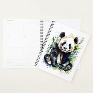 Beautiful Watercolor Panda Bear  Planner