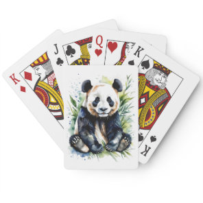 Beautiful Watercolor Panda Bear  Poker Cards