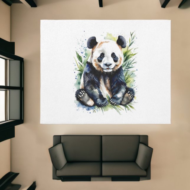 Beautiful Watercolor Panda Bear  Rug (Insitu (Indoor 1))