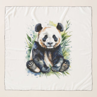 Beautiful Watercolor Panda Bear Scarf