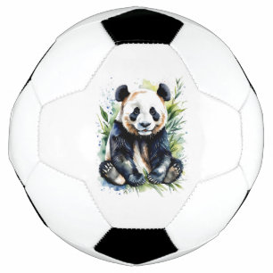 Beautiful Watercolor Panda Bear Soccer Ball