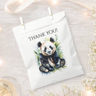 Beautiful Watercolor Panda Bear Thank You Favor Bag