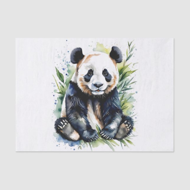 Beautiful Watercolor Panda Bear  Tissue Paper (Front)