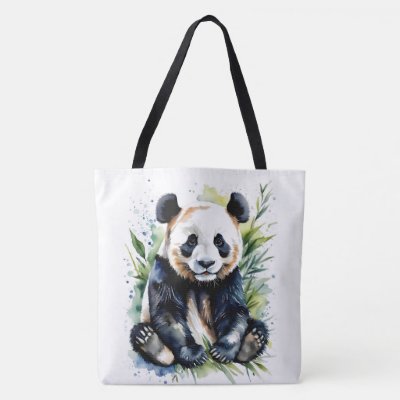Beautiful Watercolor Panda Bear 