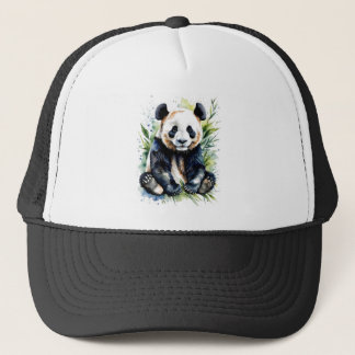 Beautiful Watercolor Panda Bear  Trucker Hat