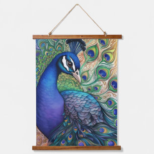 Beautiful Watercolor Peacock Hanging Tapestry