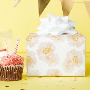 Beautiful watercolor peony flowers wrapping paper