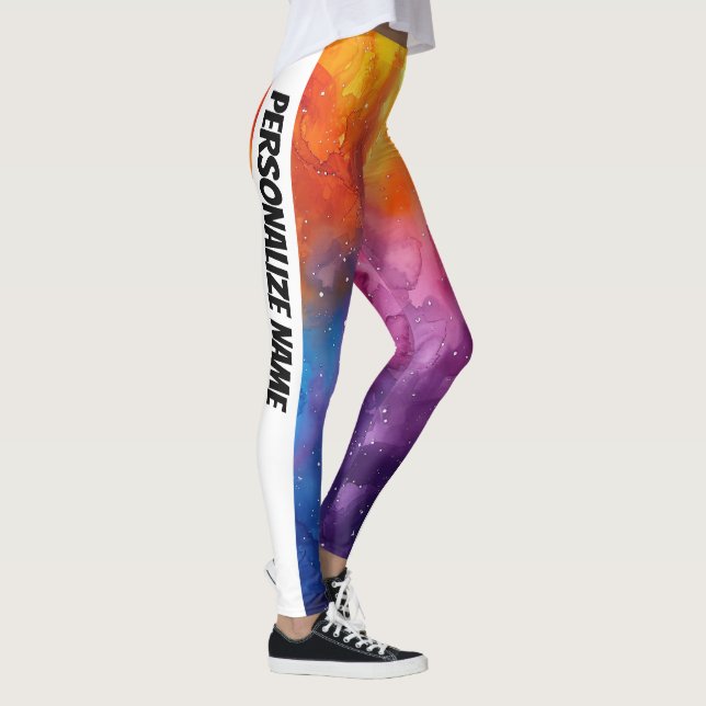 Beautiful Watercolor PERSONALIZE  Leggings (Right)
