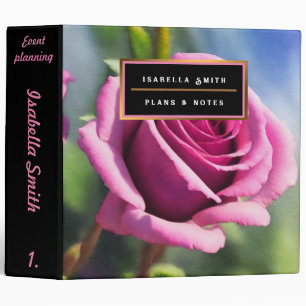 Beautiful Watercolor Pink Rose Modern Collection 3 Ring Binder