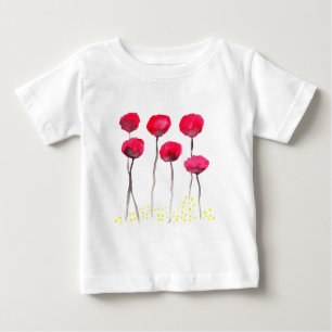 Beautiful watercolor poppies baby T-Shirt