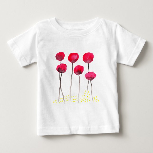 Beautiful watercolor poppies baby T-Shirt (Front)