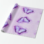 Beautiful Watercolor Purple Butterfly Wrapping Paper