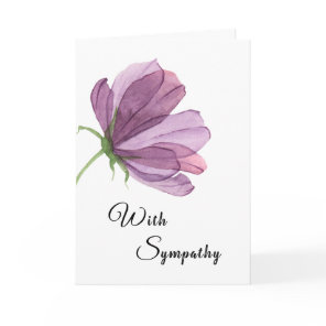 Beautiful Watercolor Purple Flower Sympathy Card