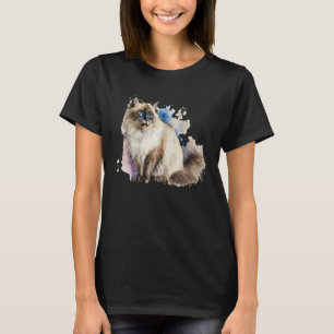 Beautiful Watercolor Ragdoll cat Portrait T-Shirt