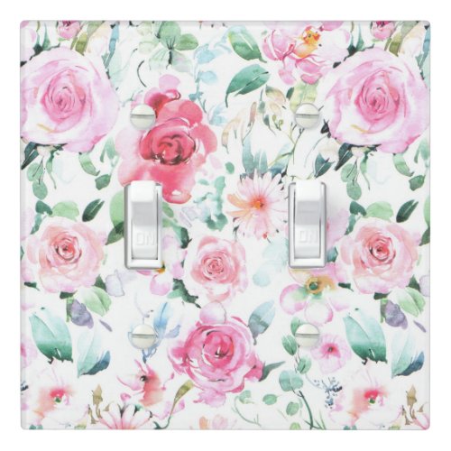 Beautiful Watercolor Roses Light Switch Cover