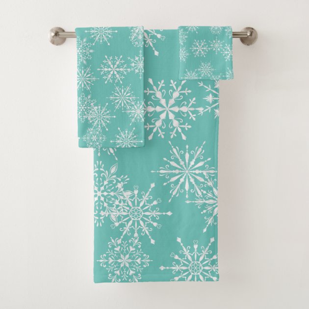 snowflake bath towels