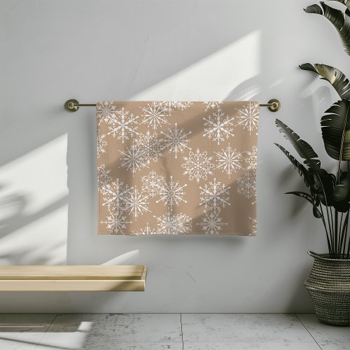 Beautiful Watercolor Snowflake Holiday Bath Towel Set