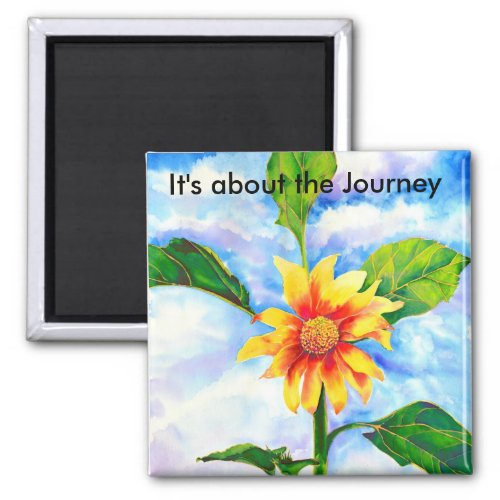 Beautiful watercolor Sunflower painting  Magnet